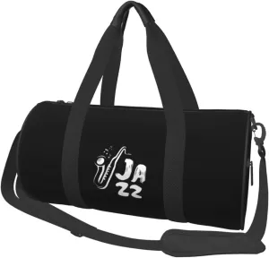 Jazz Saxophone Music Convertible Garment Bag with Shoulder Strap, Carry on Garment Duffel Bag for Men Women - Rolling Foldable for Travel Luggage Bags (Black)
