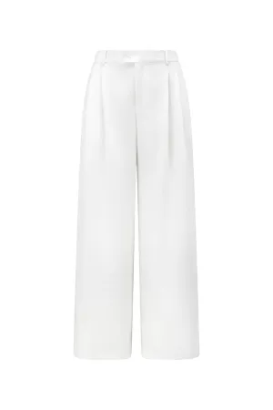 Jemmia Straight Wide Leg Cotton Blend Floor Length Pants