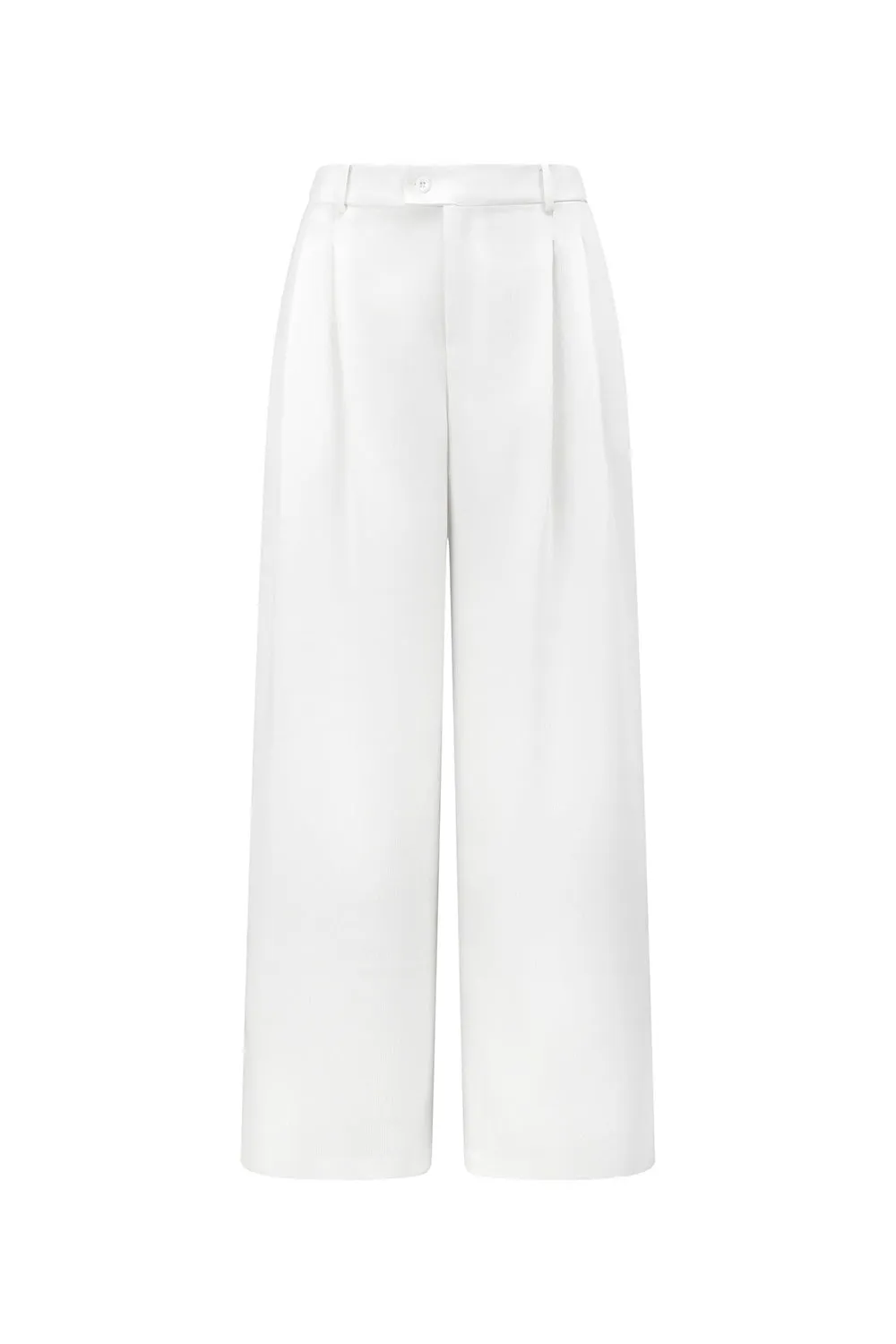 Jemmia Straight Wide Leg Cotton Blend Floor Length Pants