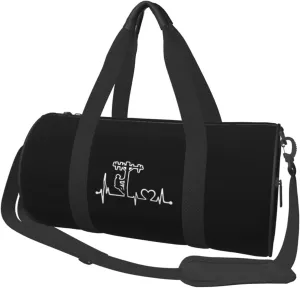 Lineman Heartbeat Convertible Garment Bag with Shoulder Strap, Carry on Garment Duffel Bag for Men Women - Rolling Foldable for Travel Luggage Bags (Black)