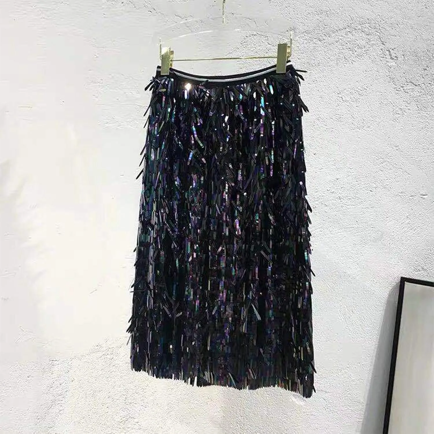 Long Skirts for Women Sequin A Line Swing Midi Skirt Sparkle Stretchy Bodycon Maxi Skirt Night Out Dance Party Skirt