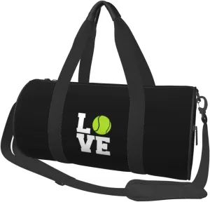 Love Tennis Ball Convertible Garment Bag with Shoulder Strap, Carry on Garment Duffel Bag for Men Women - Rolling Foldable for Travel Luggage Bags (Black)
