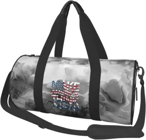 Make America Think Again American Flag Convertible Garment Bag with Shoulder Strap, Carry on Garment Duffel Bag for Men Women - Rolling Foldable for Travel Luggage Bags (Black)