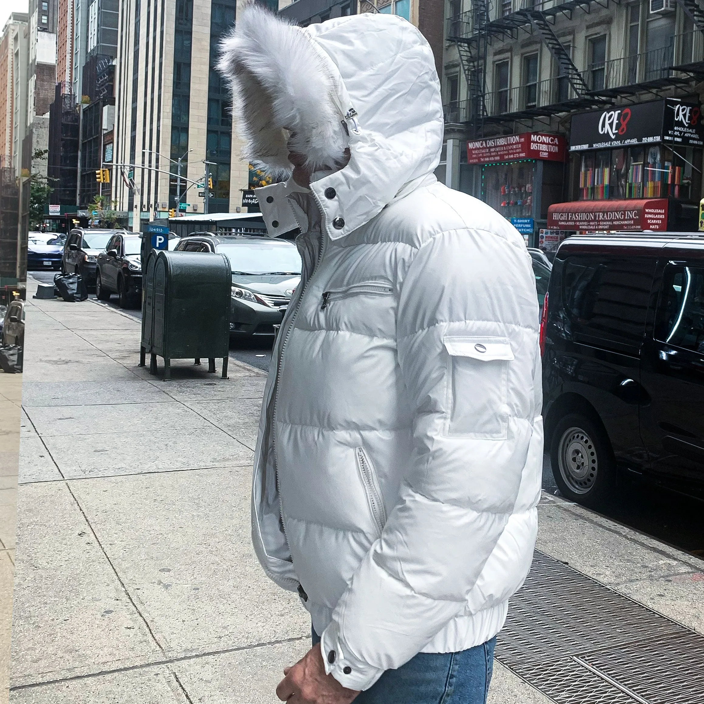 Matte Gloss Hooded Puffer