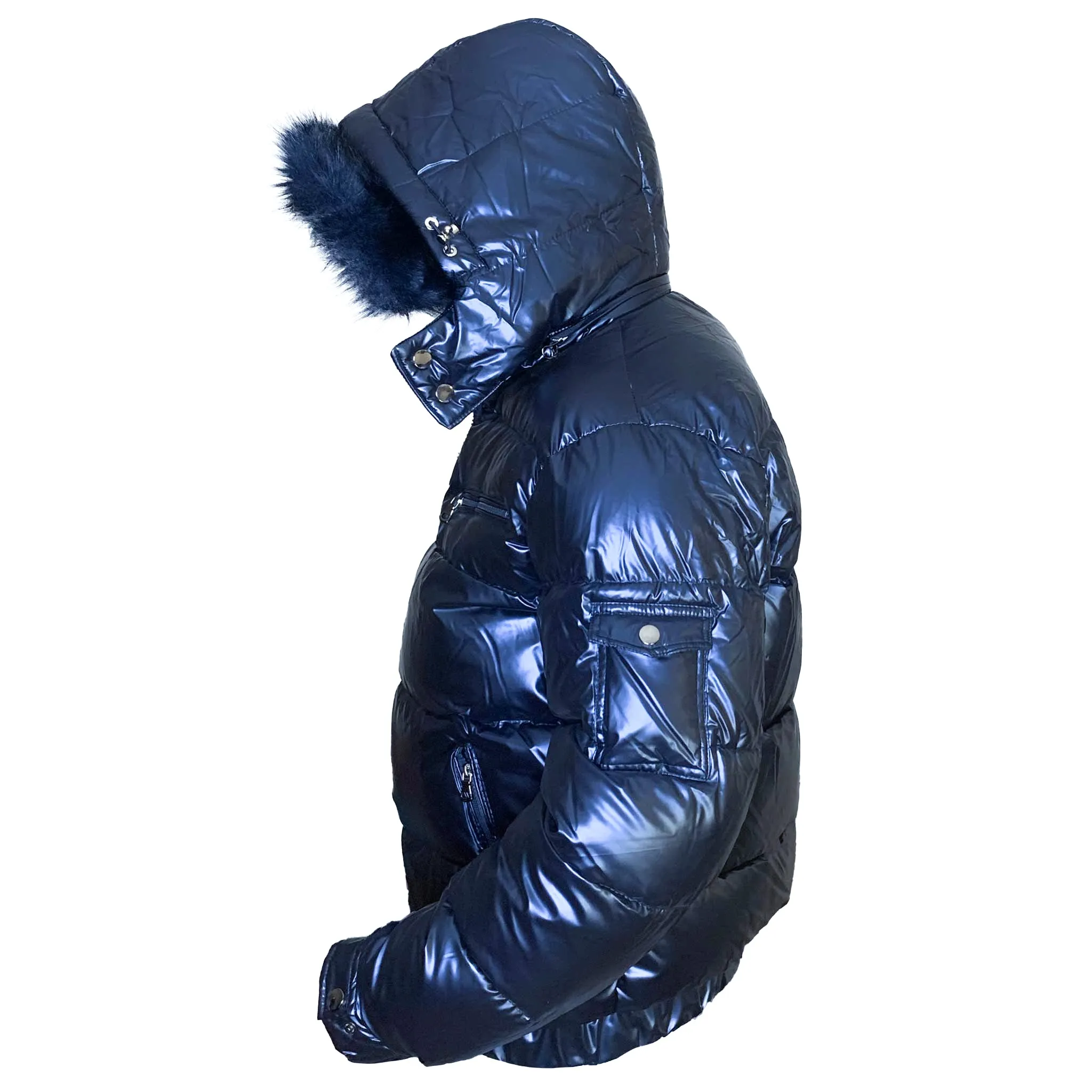 Matte Gloss Hooded Puffer