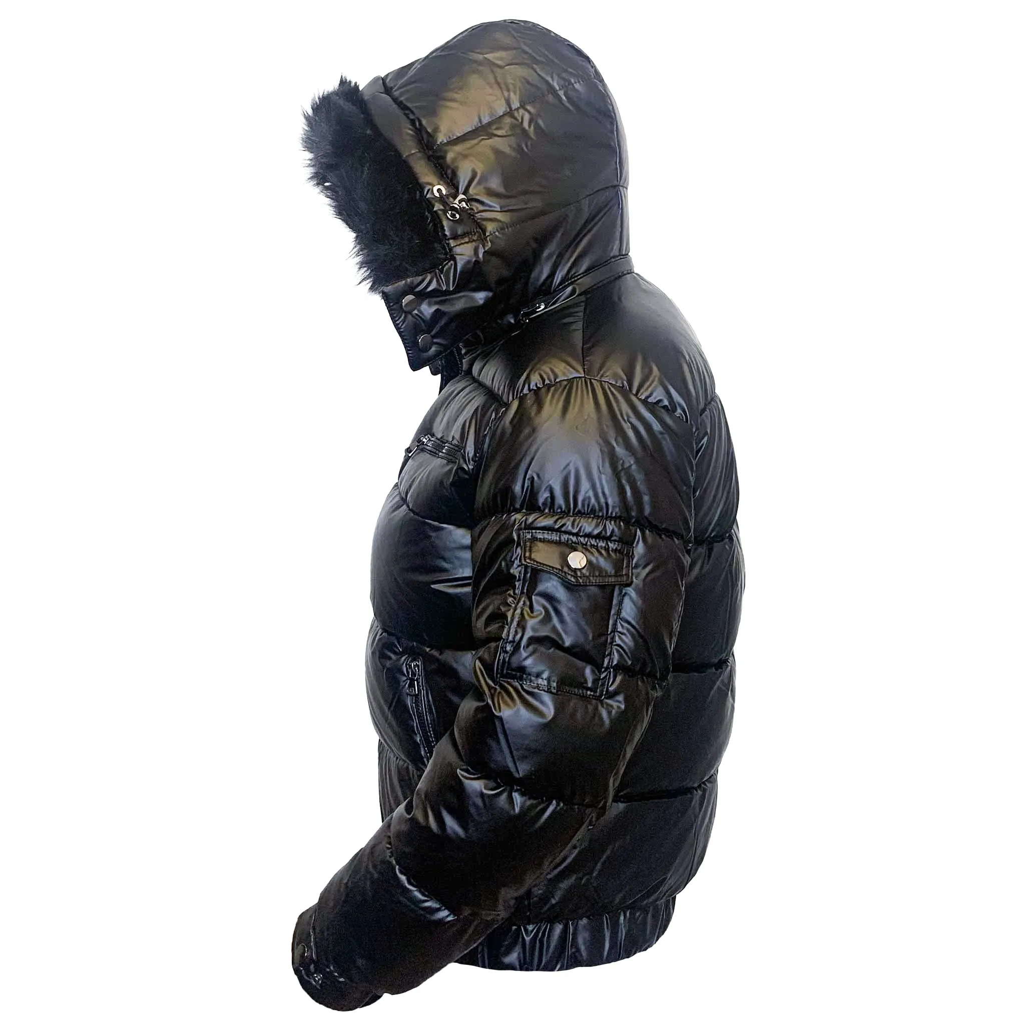 Matte Gloss Hooded Puffer