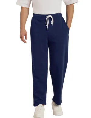 Men's Loose Fit Cotton Trousers - Blue