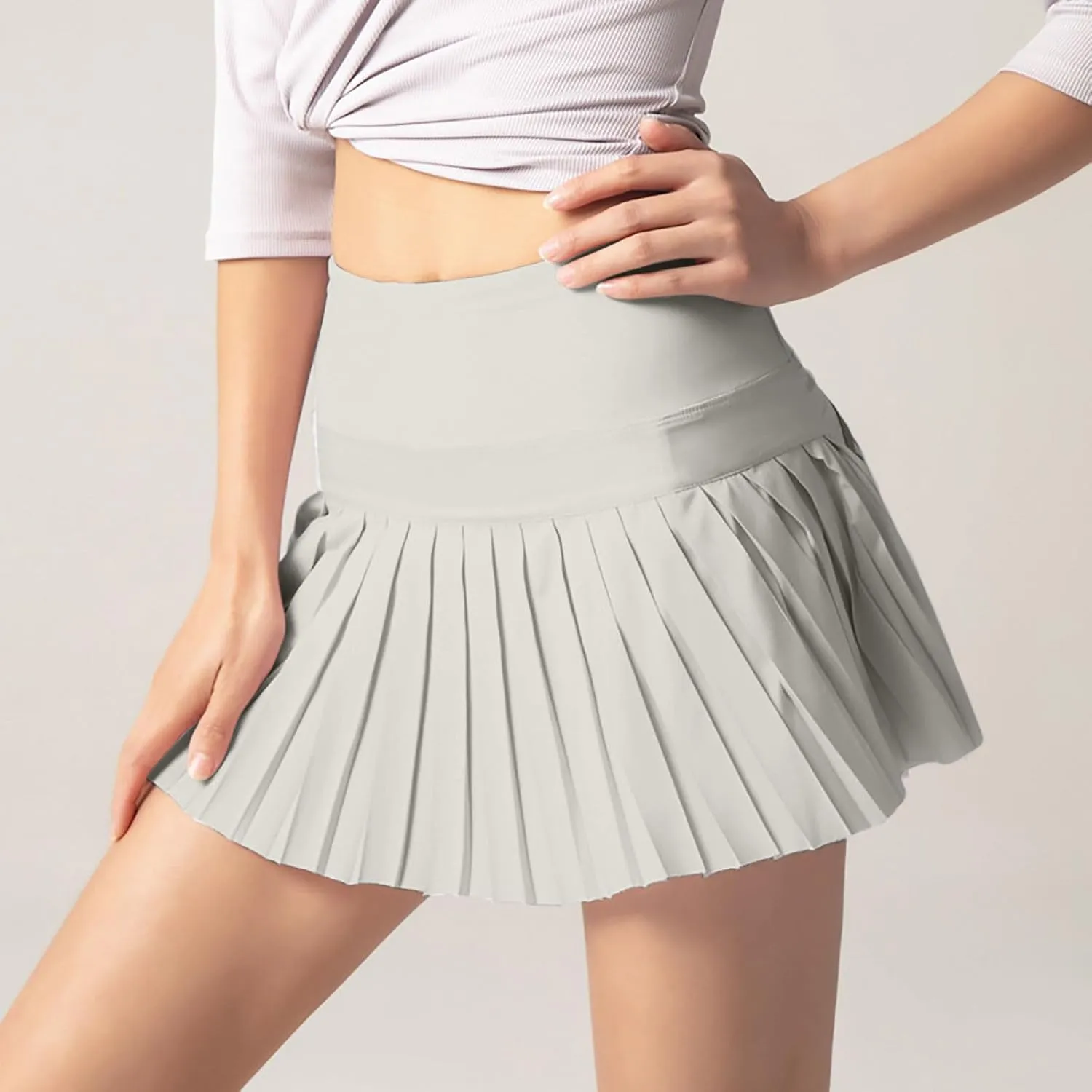 Mini Skorts for Women Trendy Pleated Flowy Workout Summer High Waisted Skirts Cute Skater Tennis Skirt Sport Dress