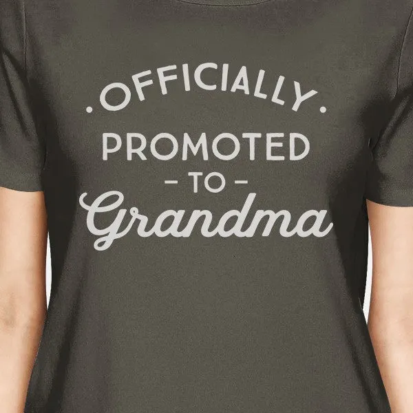 Officially Promoted To Grandma Womens Dark Grey Shirt