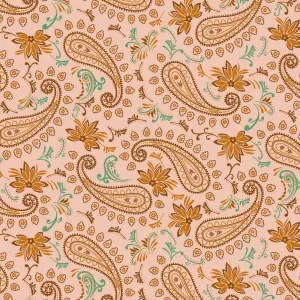 Paisley and Floral on Pink Sweatshirt Fabric