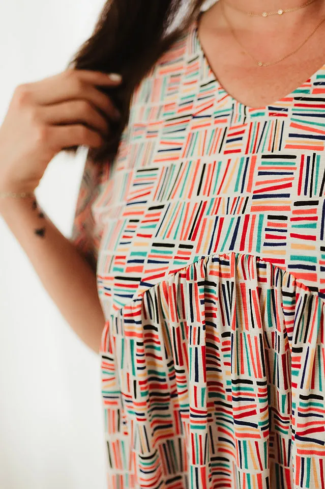 Patterned Baby Doll Dress