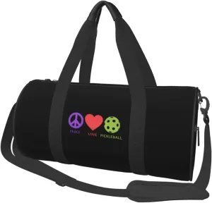 Peace Love Pickleball Convertible Garment Bag with Shoulder Strap, Carry on Garment Duffel Bag for Men Women - Rolling Foldable for Travel Luggage Bags (Black)