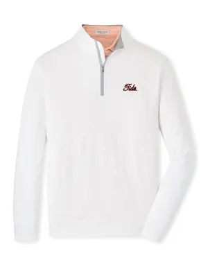 Peter Millar White Solid Perth Quarter Zip (Tide Script)