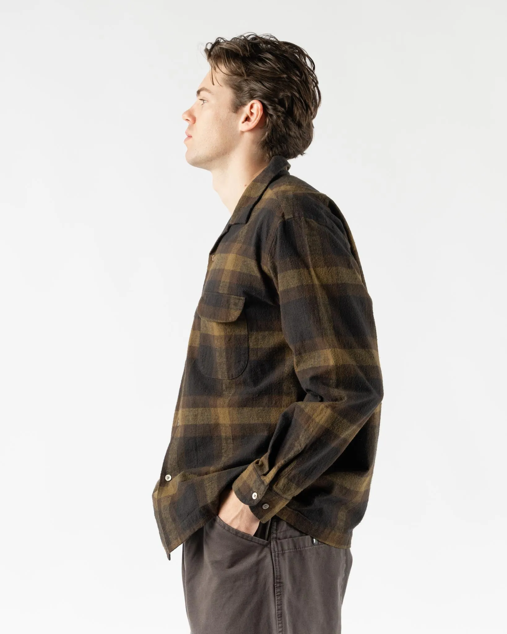 Pilgrim Surf   Supply Vincent Longsleeve Shirt in Mustard