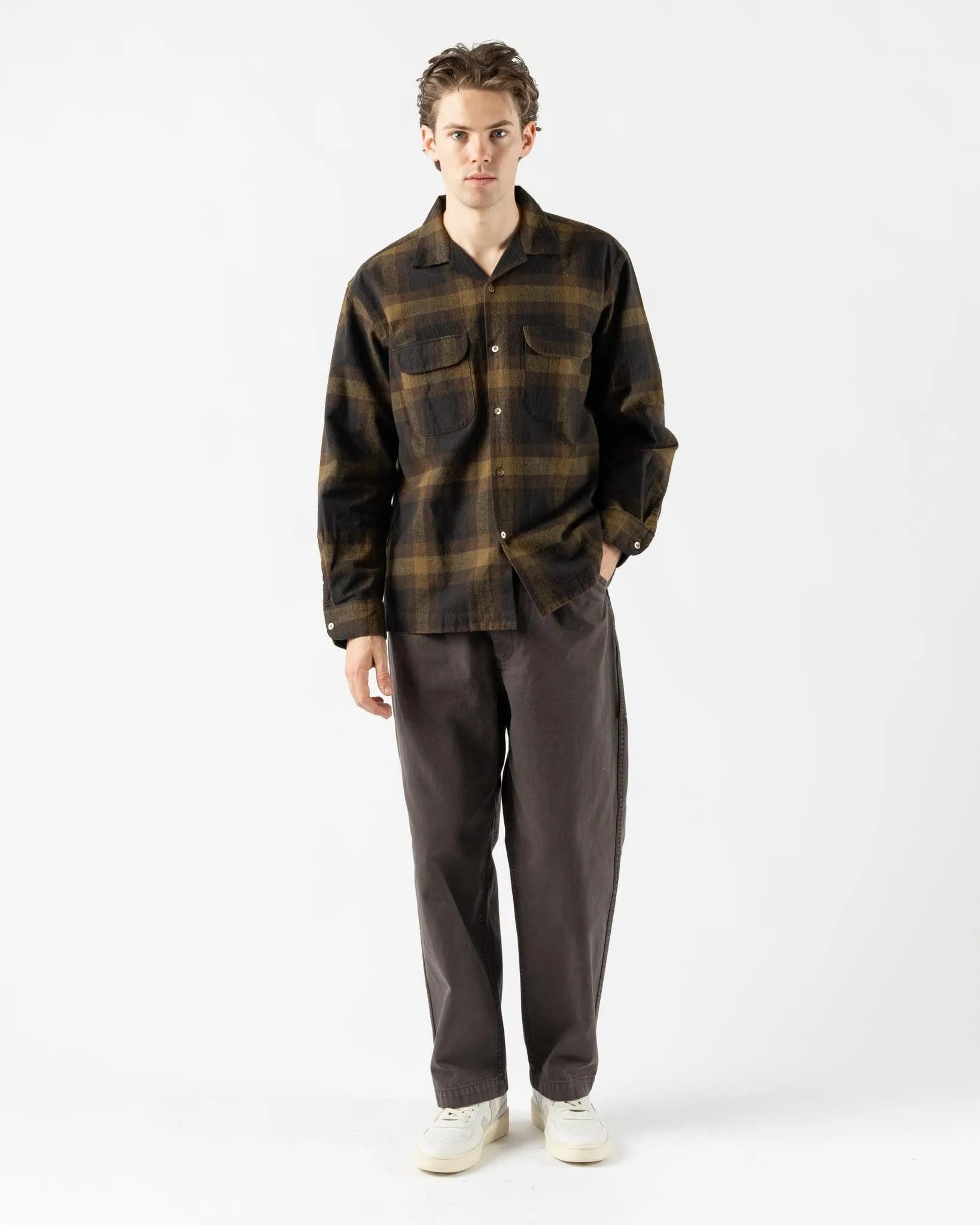 Pilgrim Surf   Supply Vincent Longsleeve Shirt in Mustard