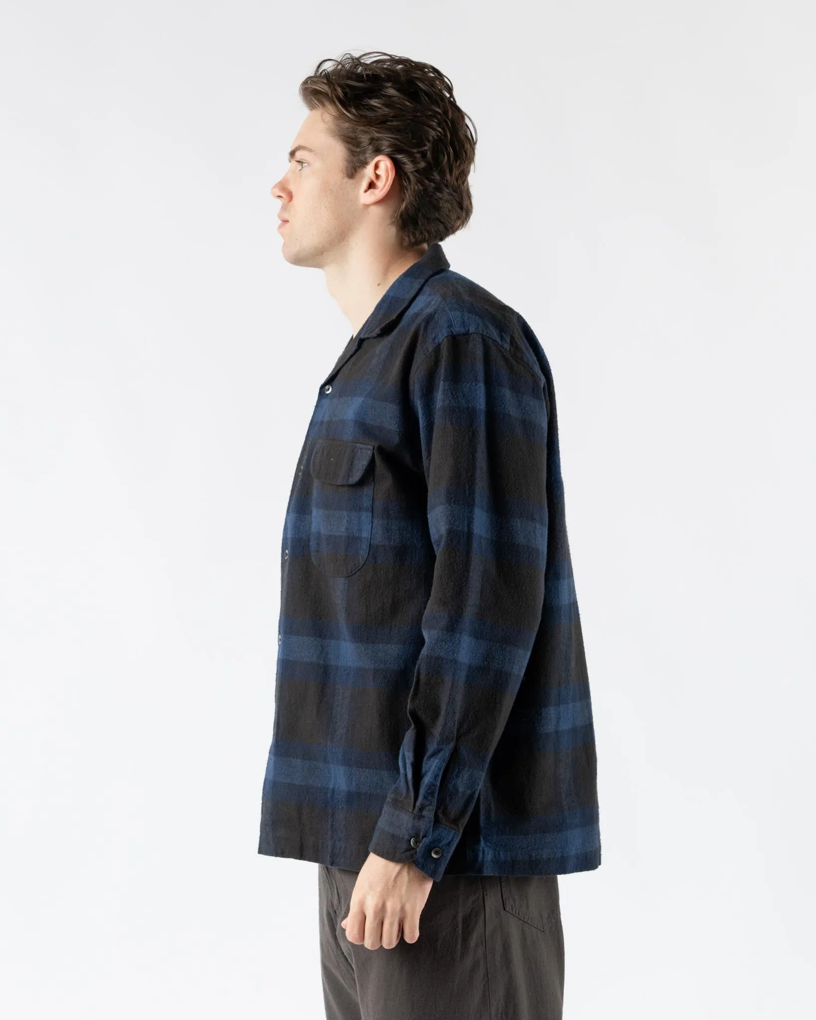 Pilgrim Surf   Supply Vincent Longsleeve Shirt in Navy