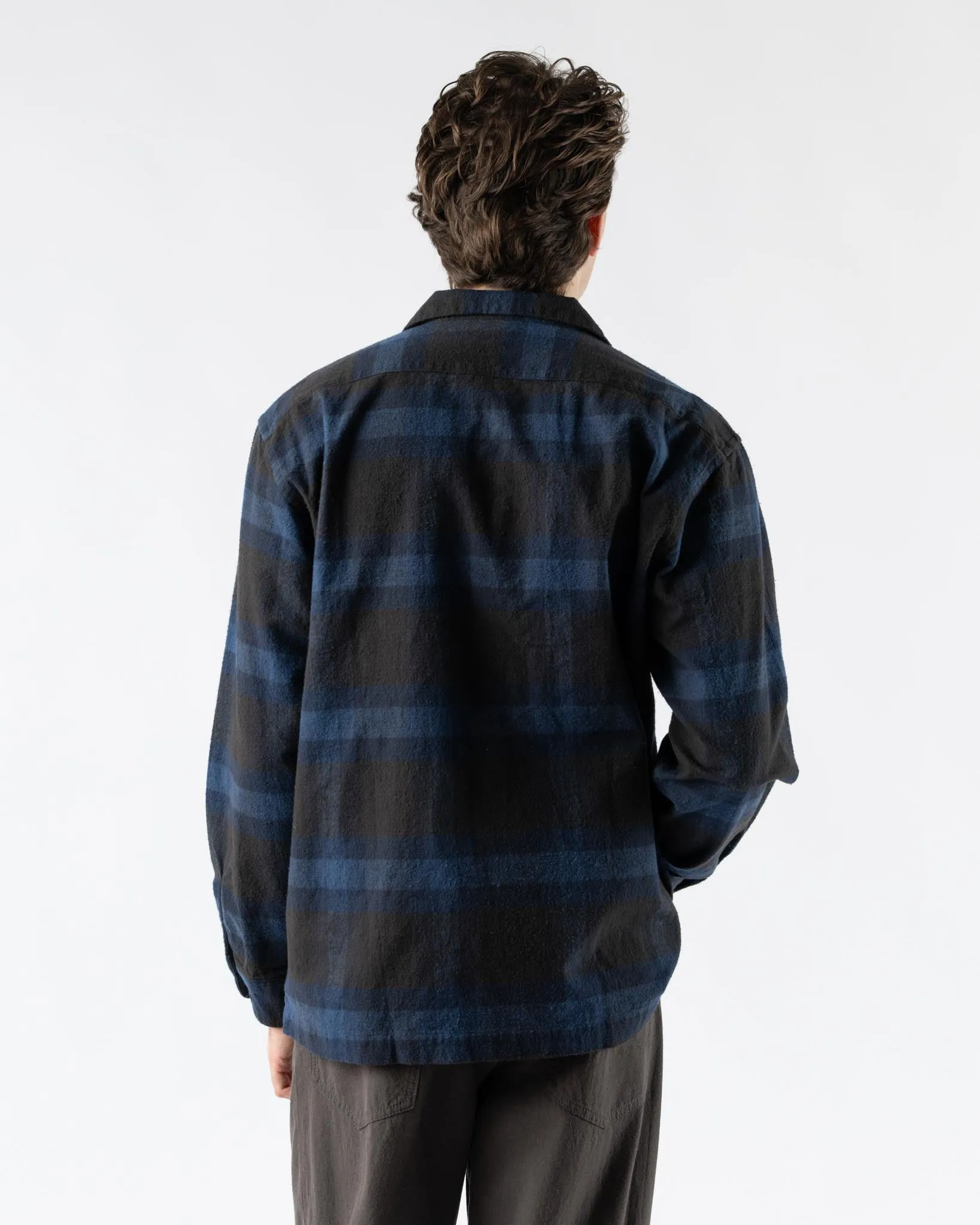 Pilgrim Surf   Supply Vincent Longsleeve Shirt in Navy