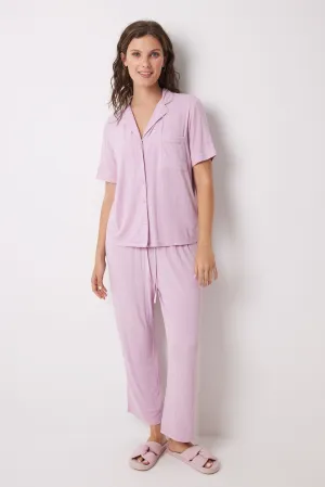 Pink Capri soft touch shirt Pyjamas