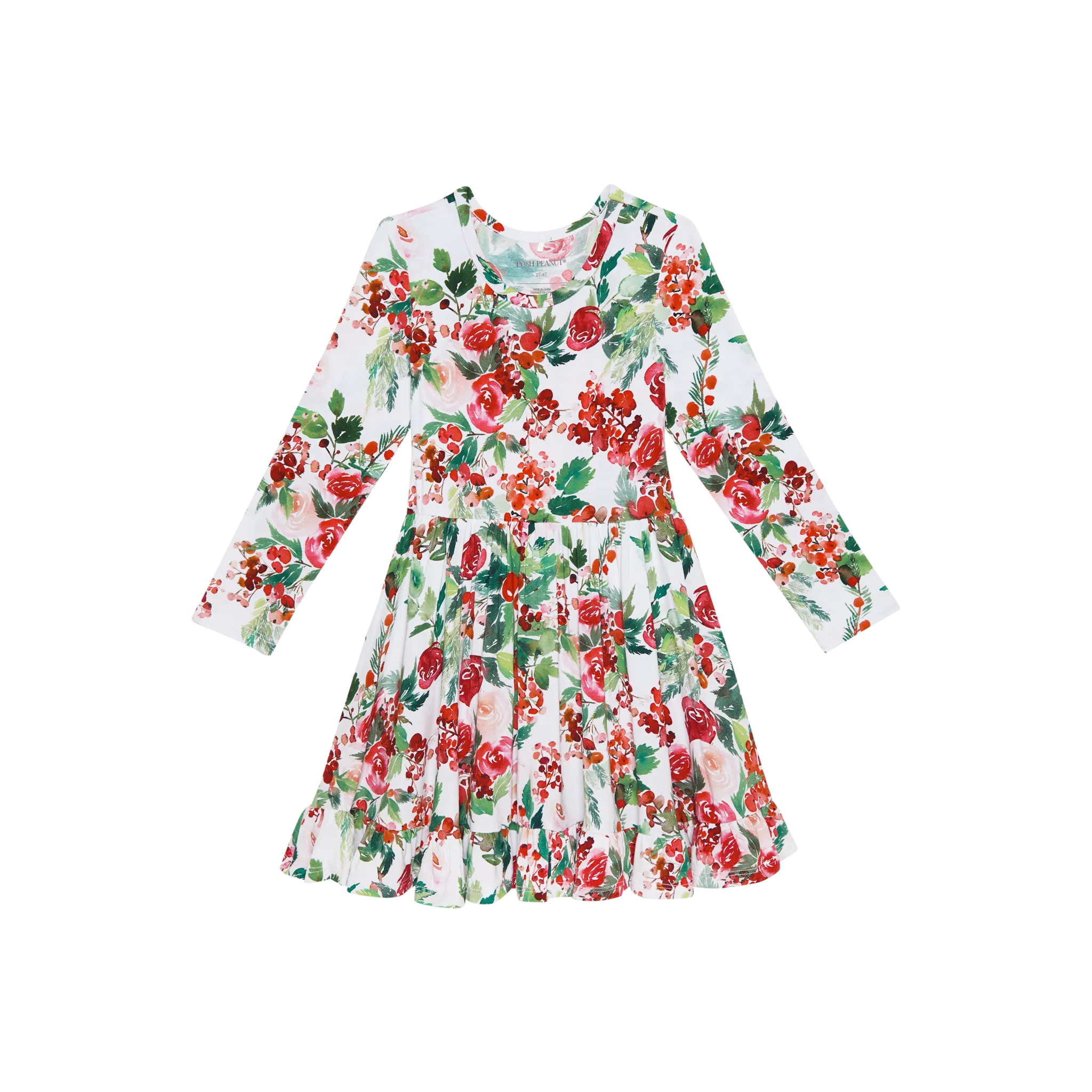 Posh Peanut Long Sleeve Ruffled Twirl Dress - Beatrix