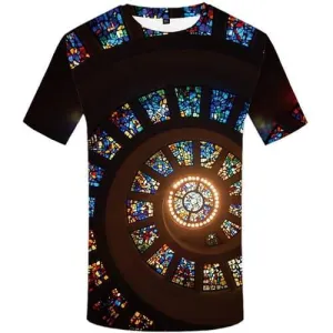 Psychedelic T shirts Men Dizziness Tshirt Printed Eye Tshirts Cool Geometric Tshirt Anime Colorful T-shirts 3d Short Sleeve