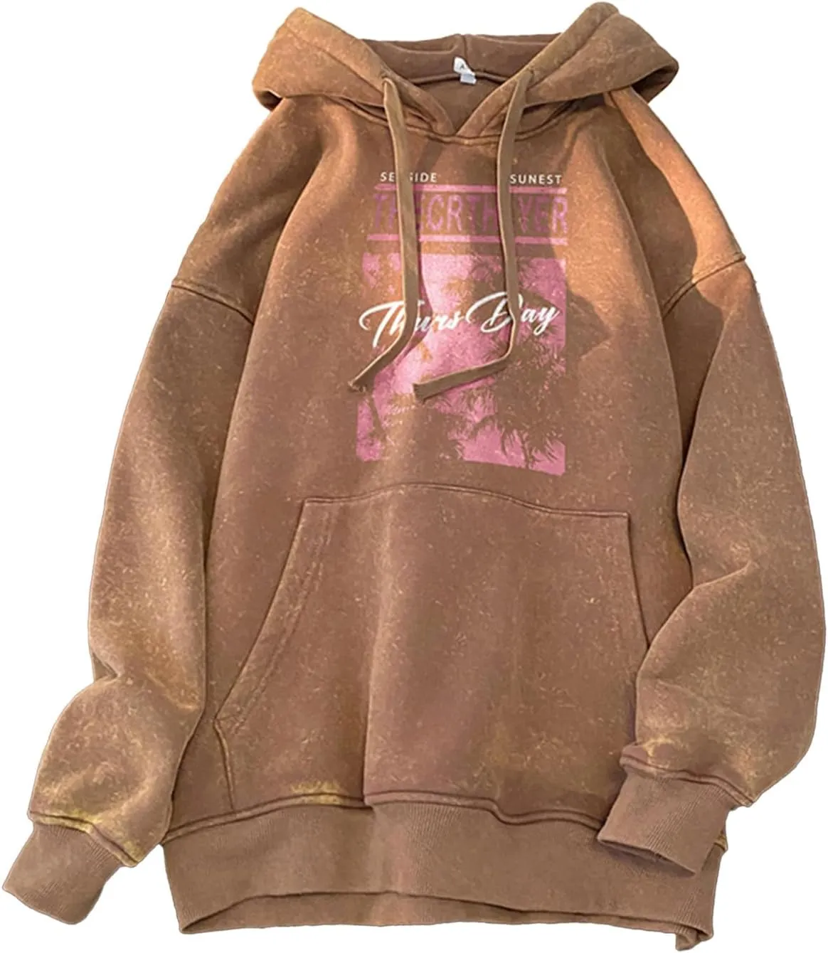 Retro Washed Hoodies Mens Distressed Hoodie Sweatshirt Graphic Heavyweight Pullover Sweatshirt