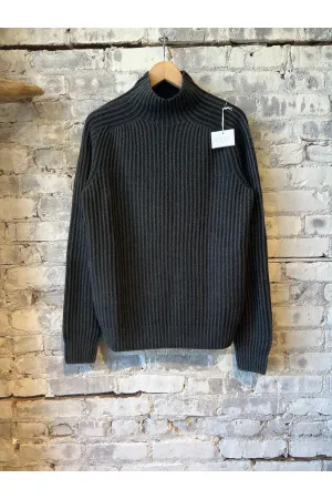 Reversible Foggy Mock Sweater - Black