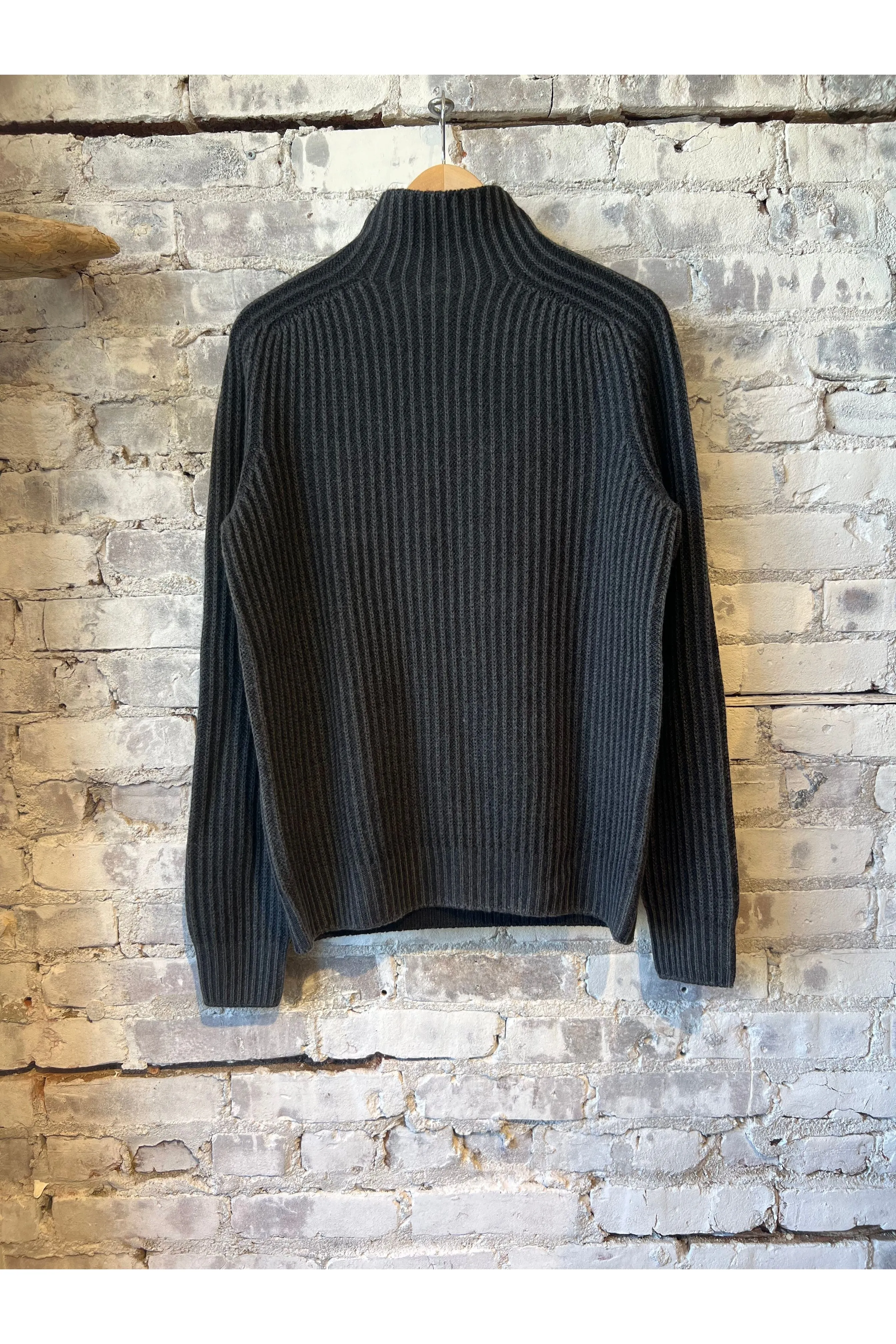 Reversible Foggy Mock Sweater - Black