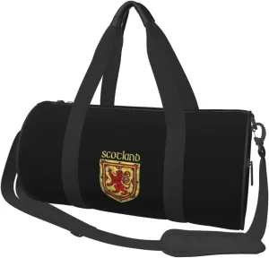 Scottish Flag Rampant Lion Convertible Garment Bag with Shoulder Strap, Carry on Garment Duffel Bag for Men Women - Rolling Foldable for Travel Luggage Bags (Black)