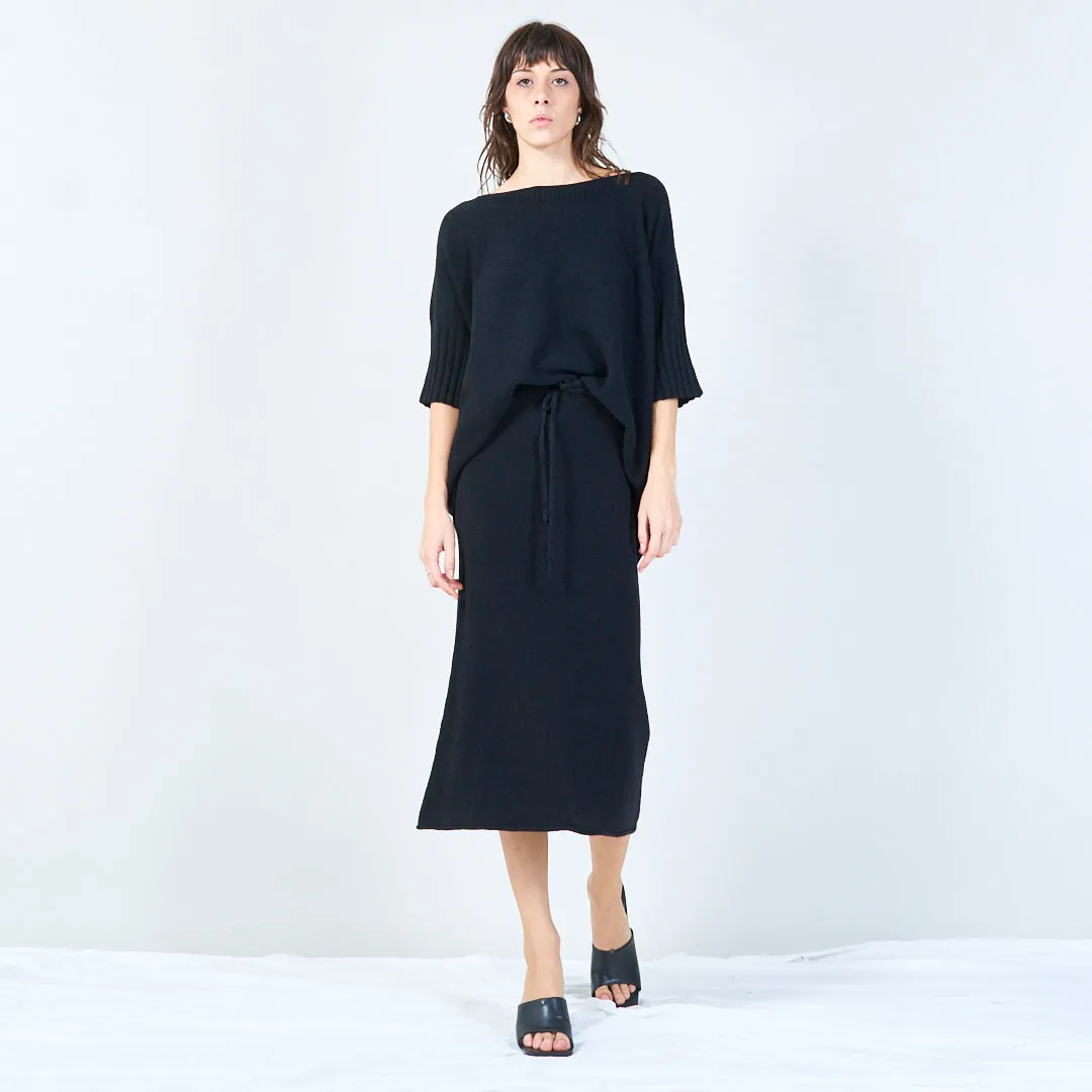 Short-sleeve relaxed knit top wholesale