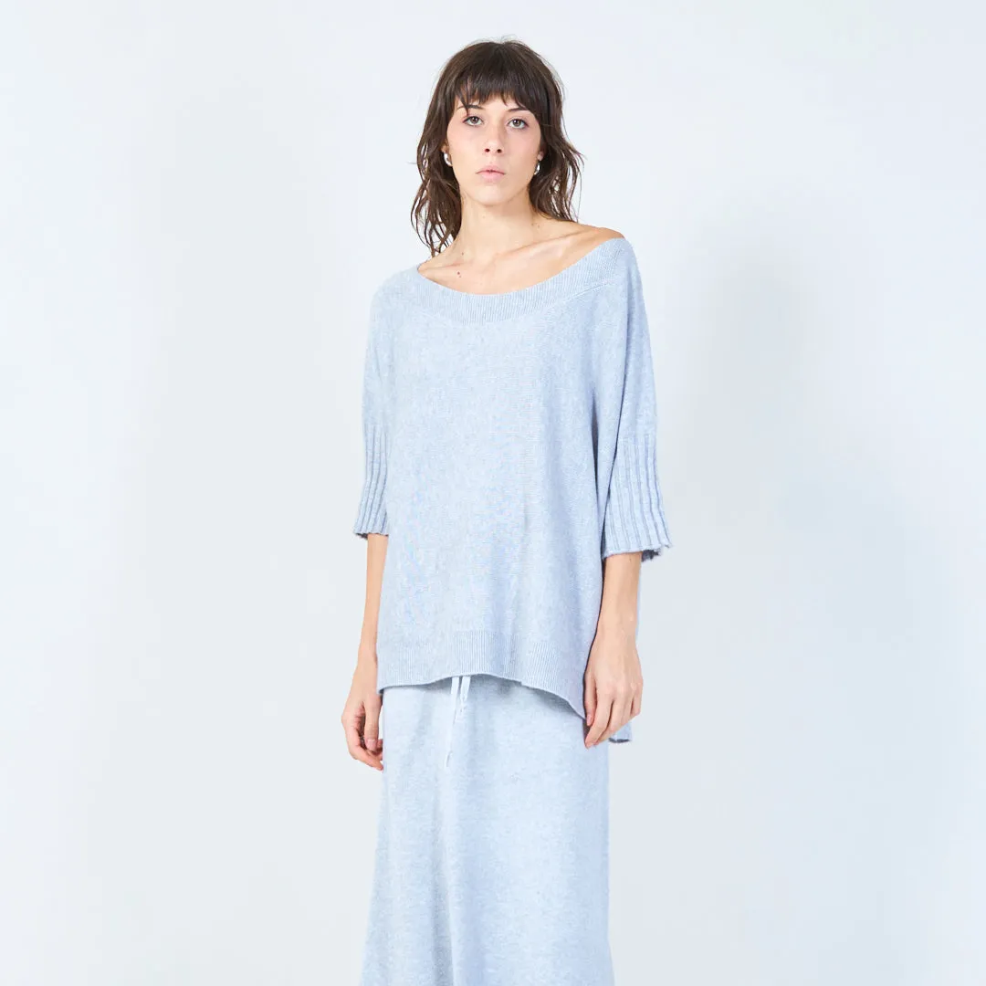 Short-sleeve relaxed knit top wholesale