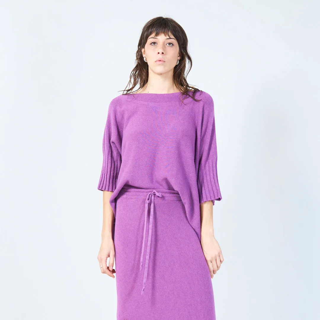 Short-sleeve relaxed knit top wholesale