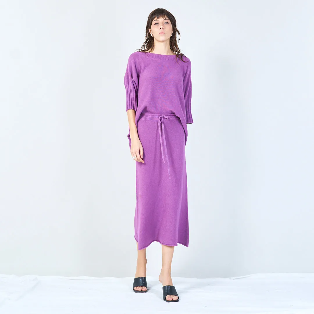Short-sleeve relaxed knit top wholesale
