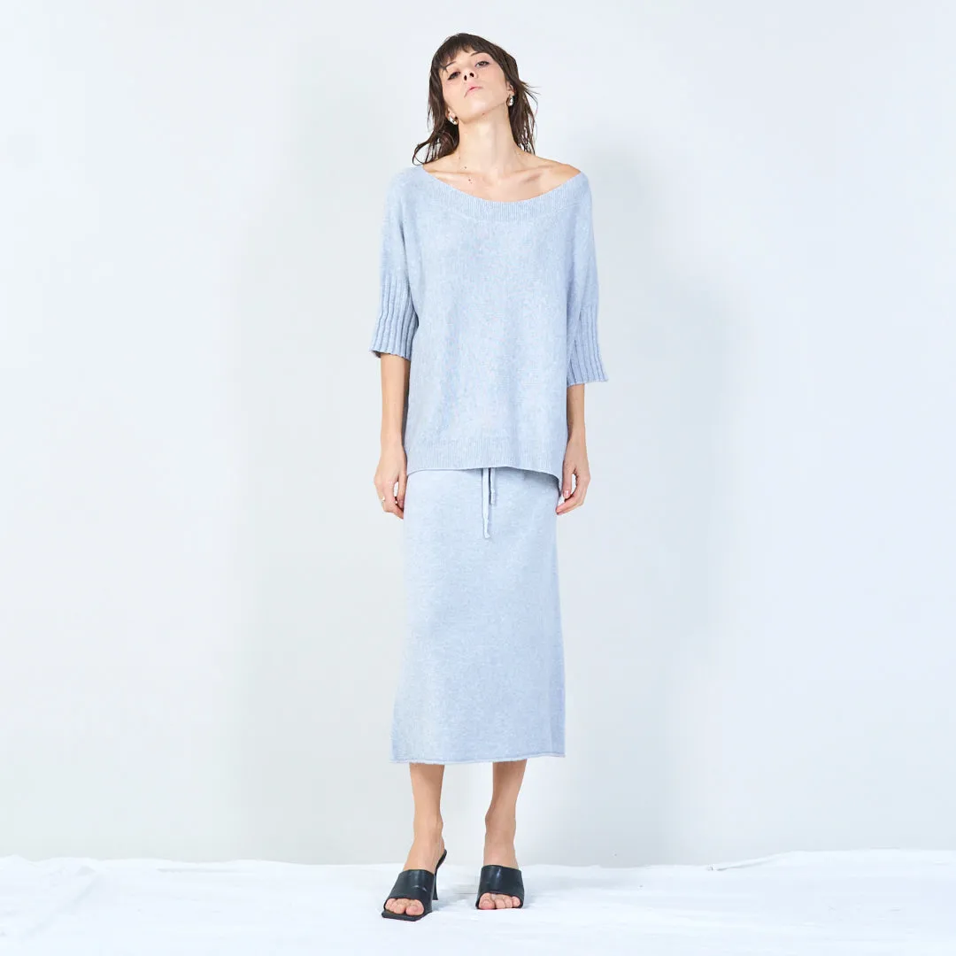 Short-sleeve relaxed knit top wholesale