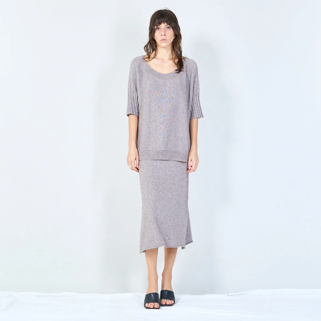Short-sleeve relaxed knit top wholesale