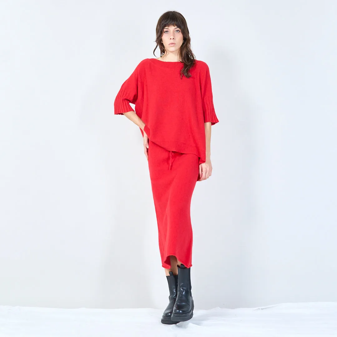 Short-sleeve relaxed knit top wholesale