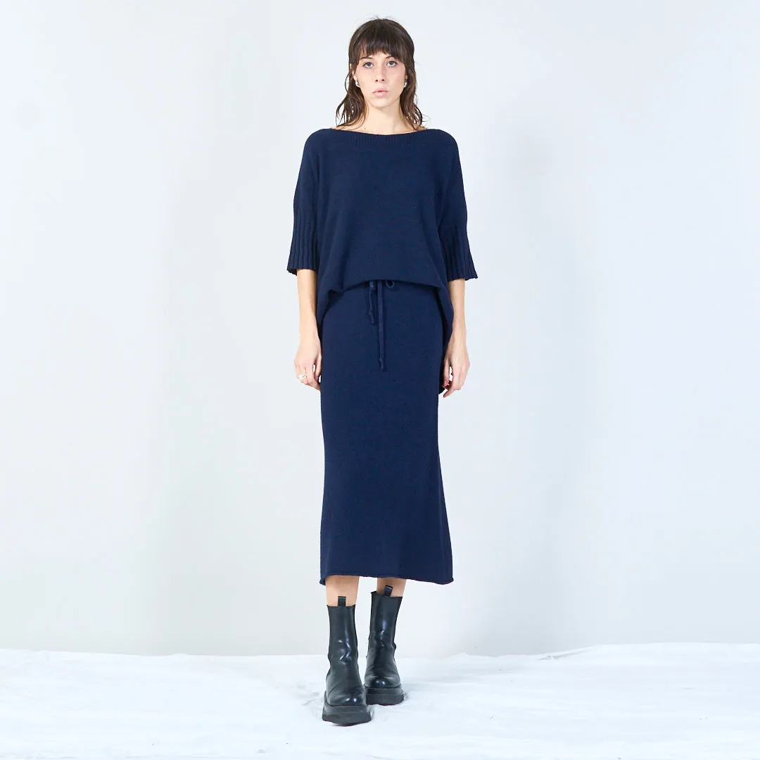 Short-sleeve relaxed knit top wholesale