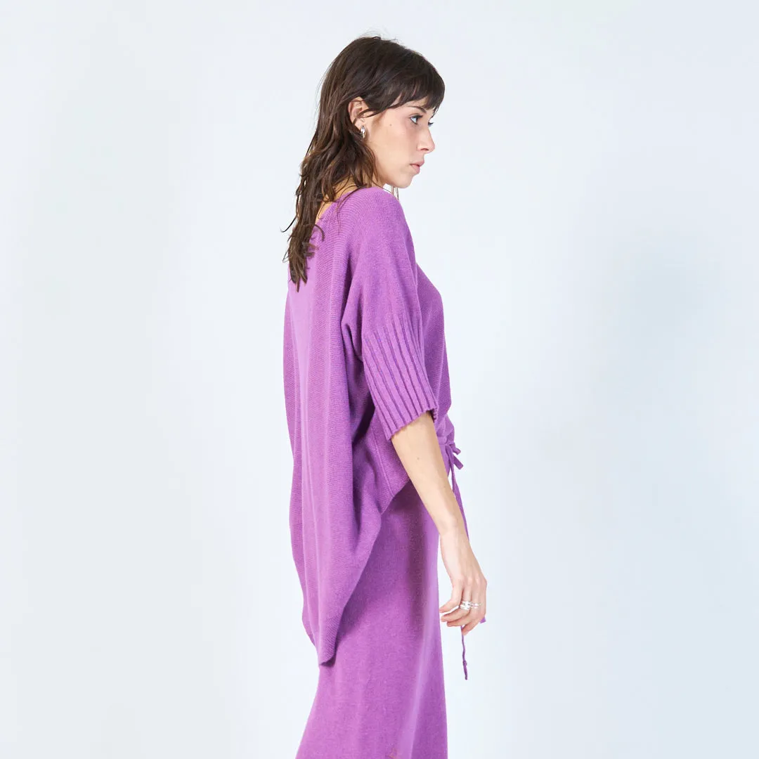 Short-sleeve relaxed knit top wholesale