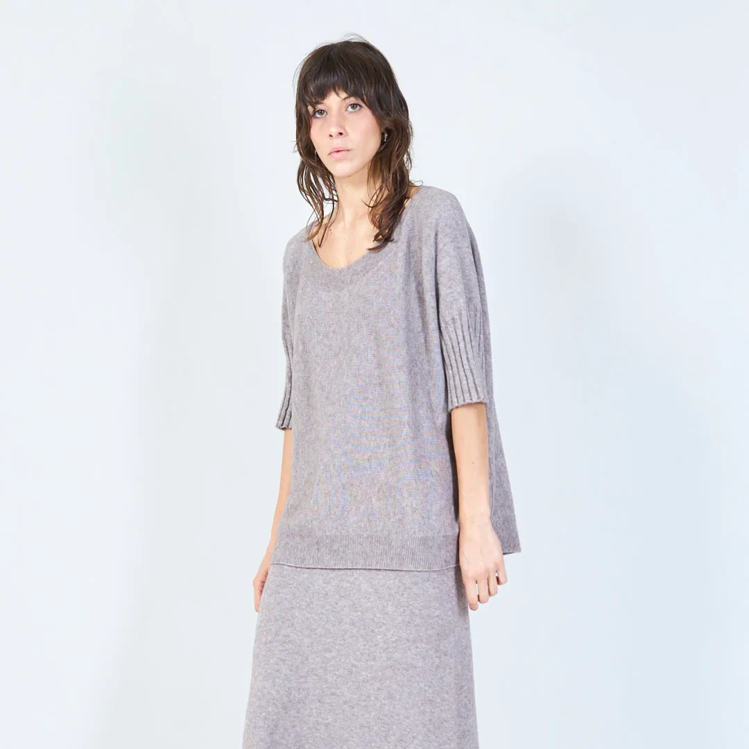 Short-sleeve relaxed knit top wholesale