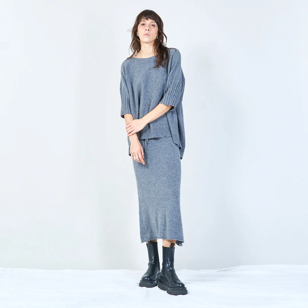 Short-sleeve relaxed knit top wholesale