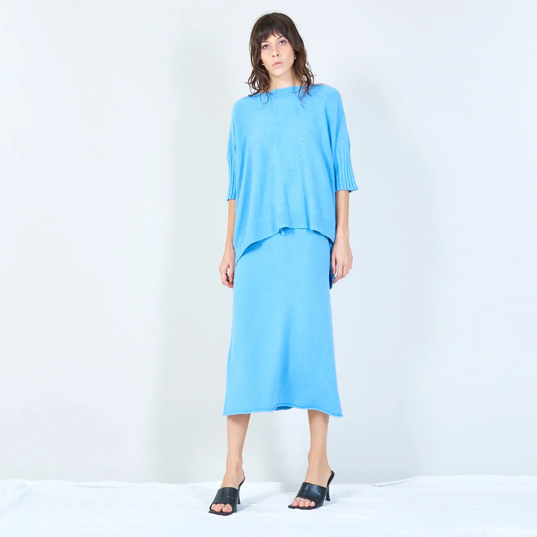 Short-sleeve relaxed knit top wholesale