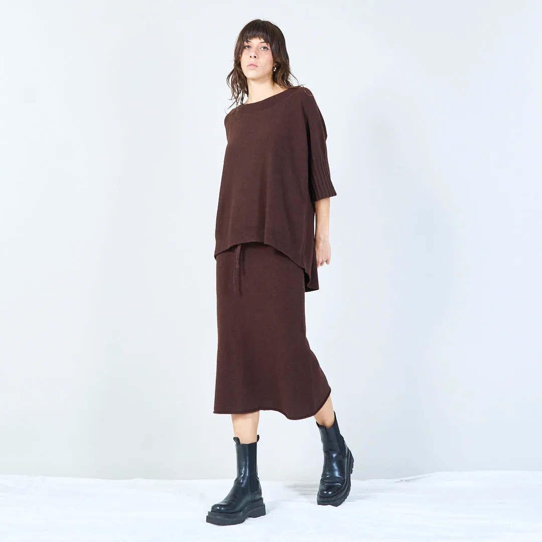 Short-sleeve relaxed knit top wholesale