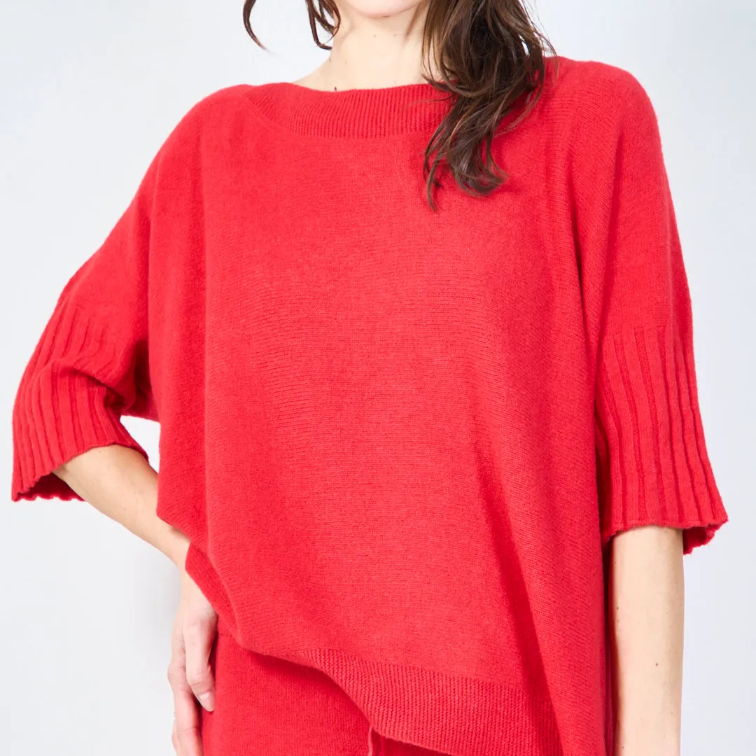 Short-sleeve relaxed knit top wholesale