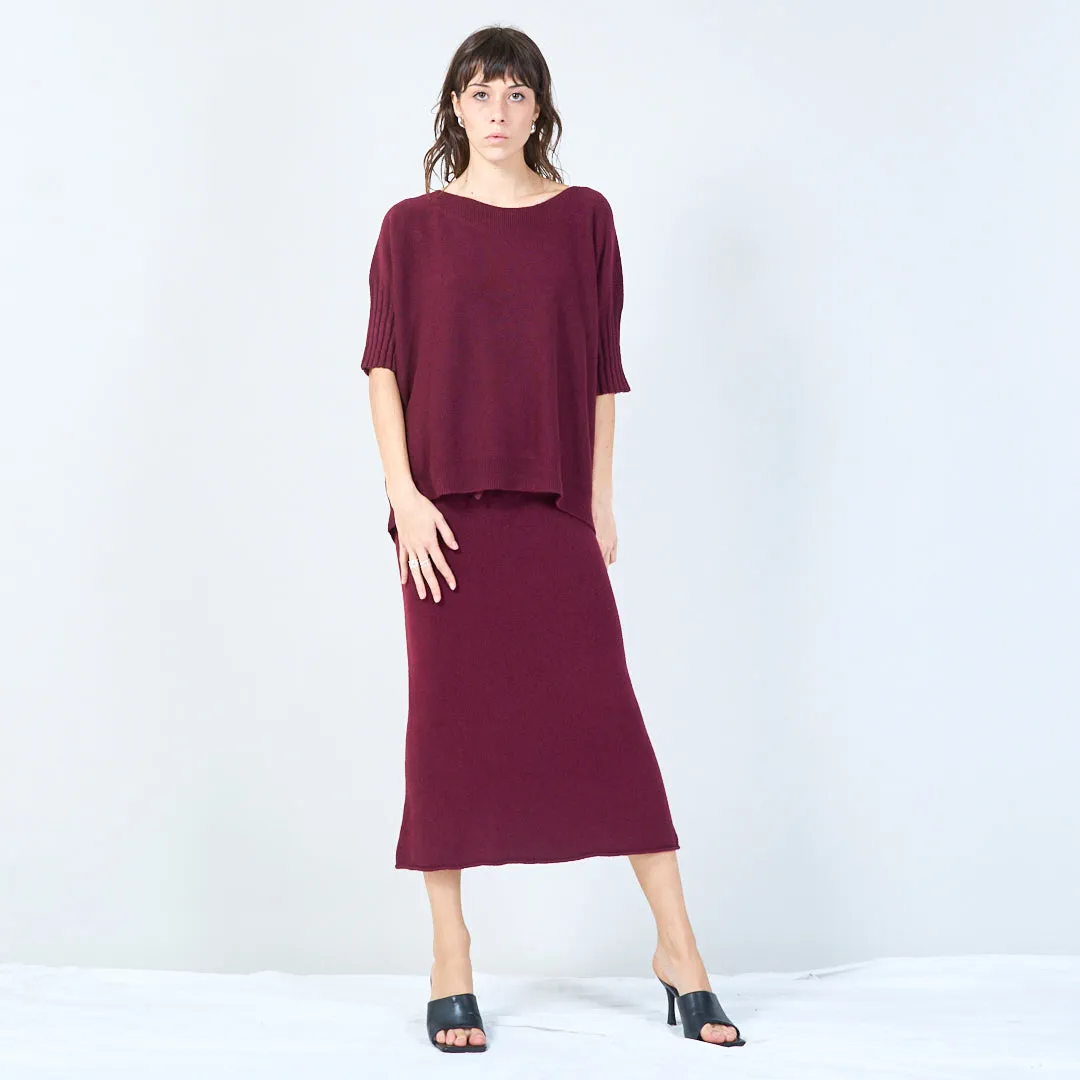 Short-sleeve relaxed knit top wholesale