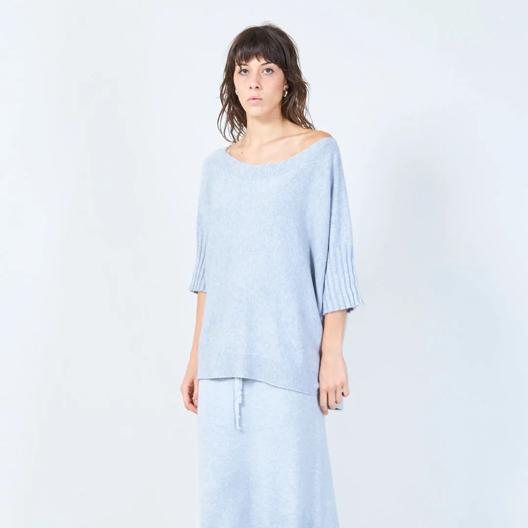 Short-sleeve relaxed knit top wholesale