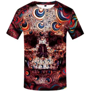 Skull T shirts Men Psychedelic T-shirts 3d Colorful Tshirts Novelty Fantasy Tshirts Casual Gothic Tshirt Printed Short Sleeve