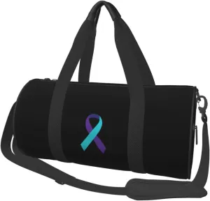 Suicide Prevention Awareness Ribbon Convertible Garment Bag with Shoulder Strap, Carry on Garment Duffel Bag for Men Women - Rolling Foldable for Travel Luggage Bags (Black)