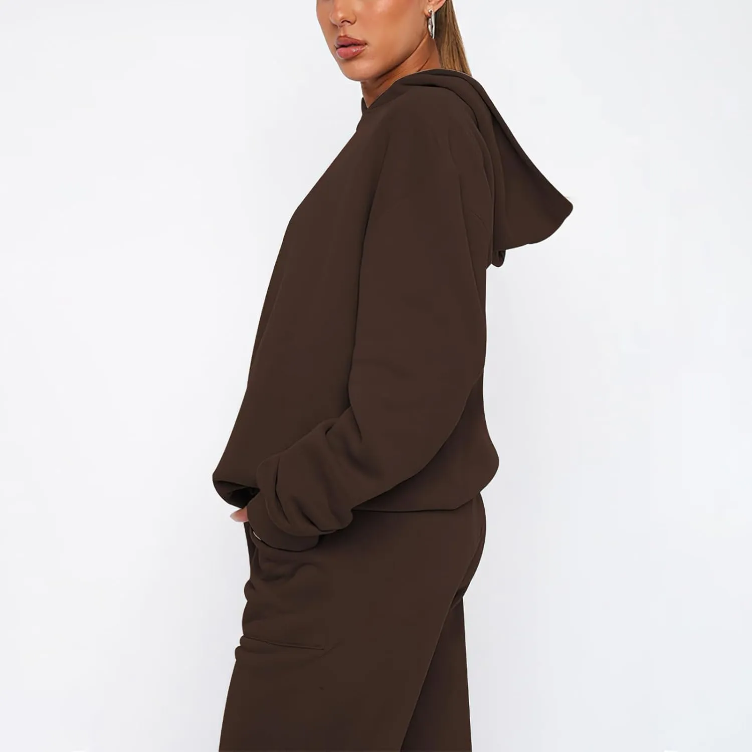 Sweatsuits for Women 2 Piece Outfits Fleece Oversized Hoodies and Sweatpants Jogger Winter Fall Tracksuit Set