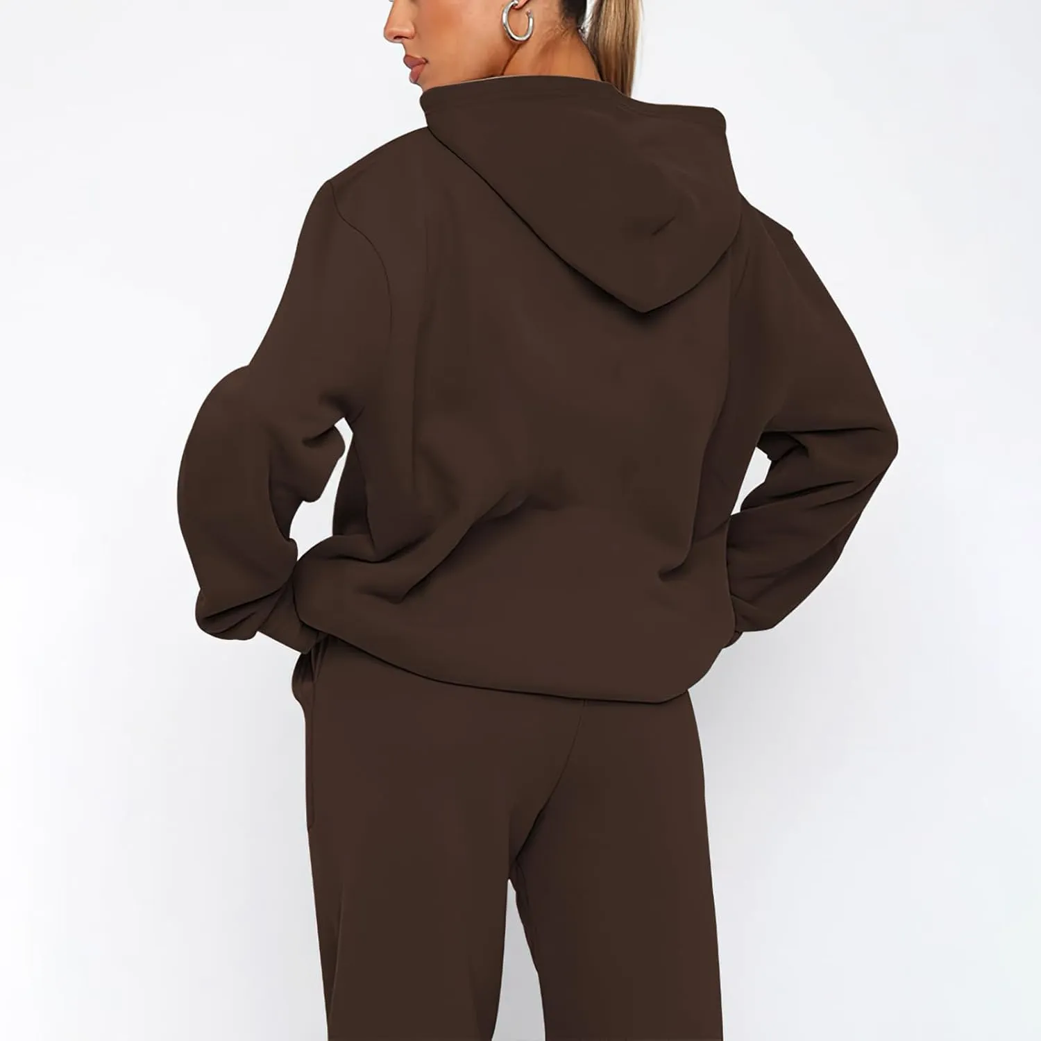 Sweatsuits for Women 2 Piece Outfits Fleece Oversized Hoodies and Sweatpants Jogger Winter Fall Tracksuit Set