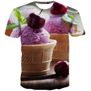 Sweet T shirts Men Gourmet Tshirt Anime Icecream Tshirts Novelty Colourful Shirt Print