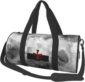 Symbol of the Knights Templar Convertible Garment Bag with Shoulder Strap, Carry on Garment Duffel Bag for Men Women - Rolling Foldable for Travel Luggage Bags (Black)
